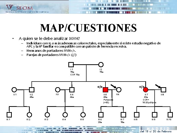 MAP/CUESTIONES • A quien se le debe analizar MYH? – Individuos con 15 o