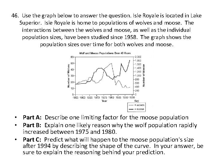 46. Use the graph below to answer the question. Isle Royale is located in
