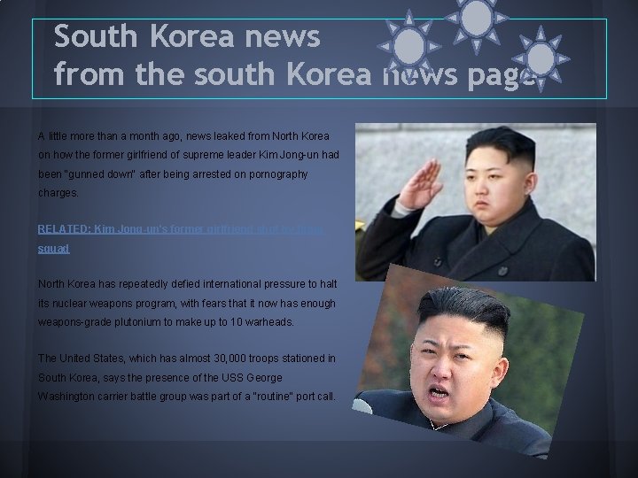 South Korea news from the south Korea news page A little more than a