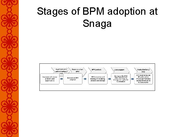Stages of BPM adoption at Snaga 