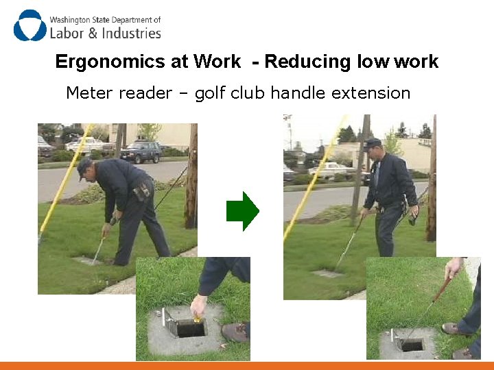 Ergonomics at Work - Reducing low work Meter reader – golf club handle extension