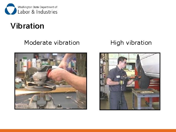 Vibration Moderate vibration High vibration 
