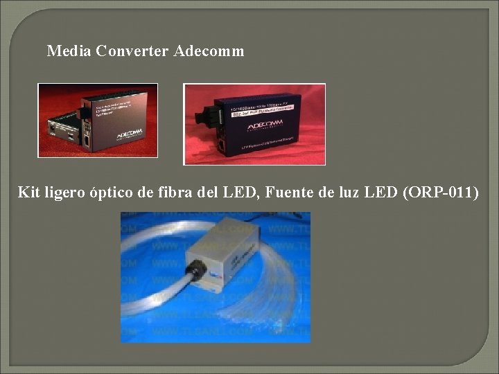 Media Converter Adecomm Kit ligero óptico de fibra del LED, Fuente de luz LED