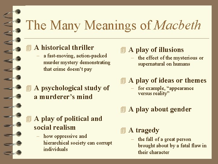 The Many Meanings of Macbeth 4 A historical thriller – a fast-moving, action-packed murder The Many Meanings of Macbeth 4 A historical thriller – a fast-moving, action-packed murder