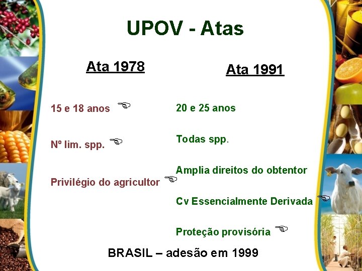 UPOV - Atas Ata 1978 15 e 18 anos Nº lim. spp. Ata 1991