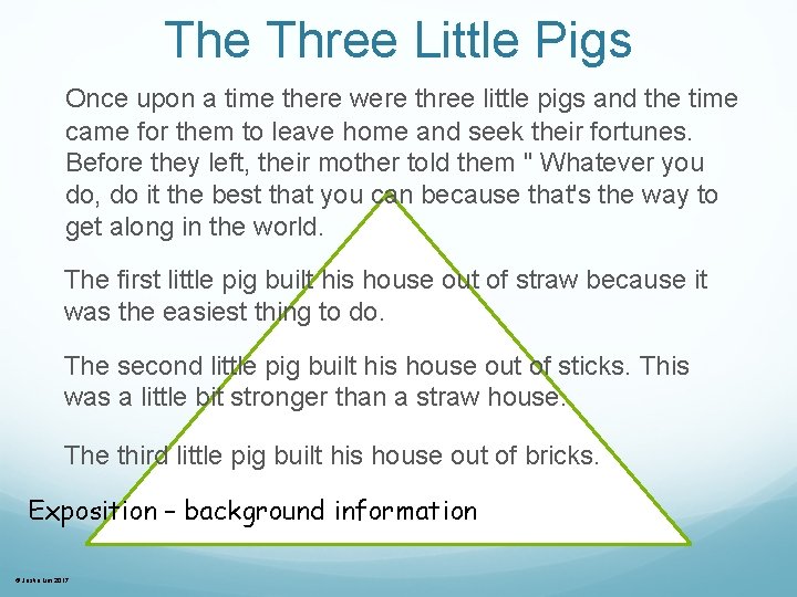 The Three Little Pigs Once upon a time there were three little pigs and