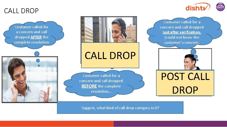 CALL DROP Customer called for a concern and call dropped just after verification. (could