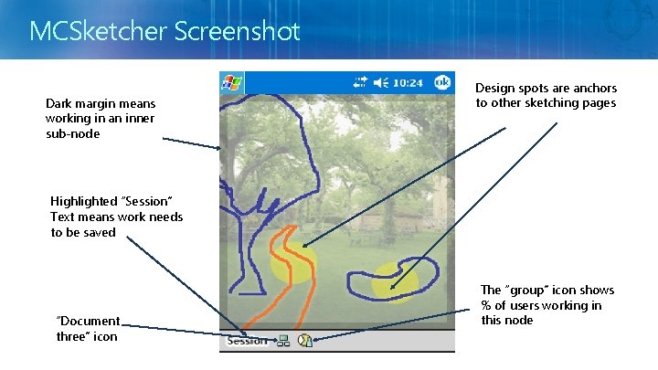 MCSketcher Screenshot Dark margin means working in an inner sub-node Design spots are anchors