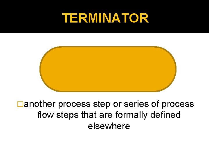 TERMINATOR �another process step or series of process flow steps that are formally defined