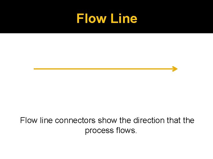 Flow Line Flow line connectors show the direction that the process flows. 