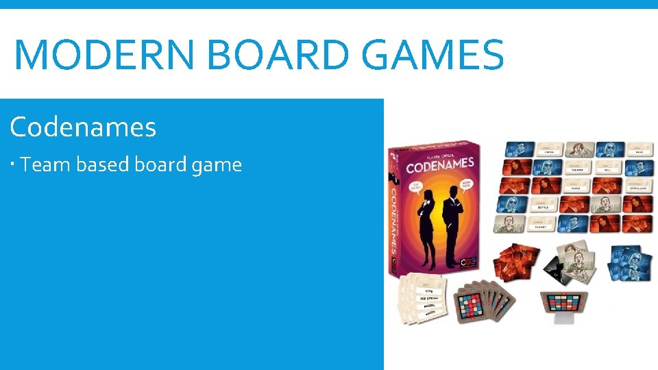 MODERN BOARD GAMES Codenames Team based board game 
