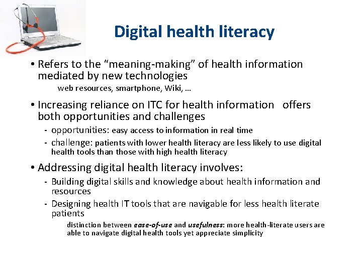 Digital Health Literacy A brief overview of the