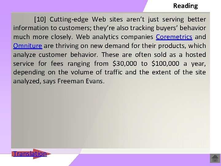 Reading [10] Cutting-edge Web sites aren’t just serving better information to customers; they’re also