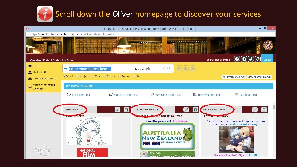 Scroll down the Oliver homepage to discover your services 