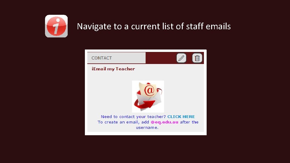 Navigate to a current list of staff emails 