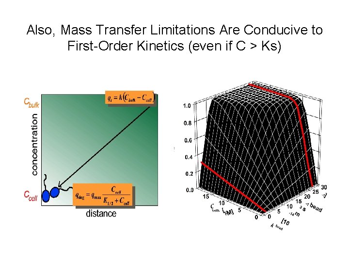 Also, Mass Transfer Limitations Are Conducive to First-Order Kinetics (even if C > Ks)