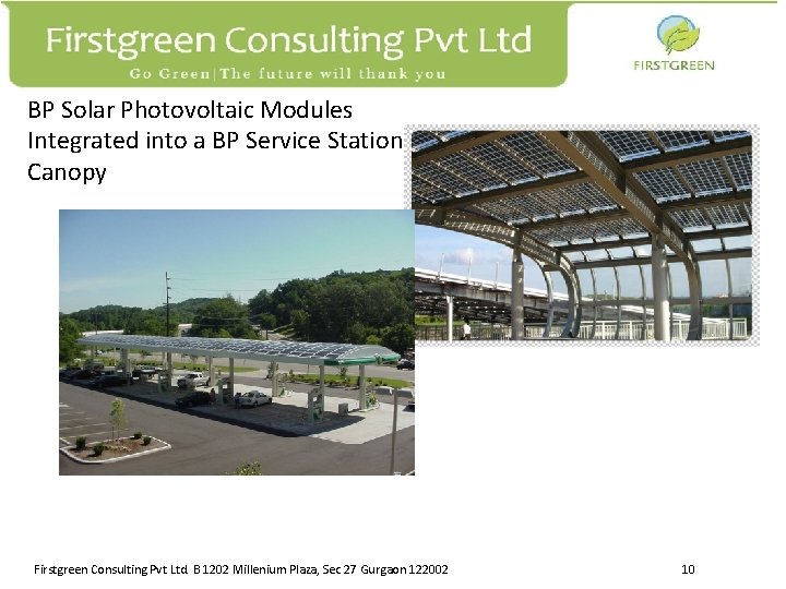 BP Solar Photovoltaic Modules Integrated into a BP Service Station Canopy Firstgreen Consulting Pvt