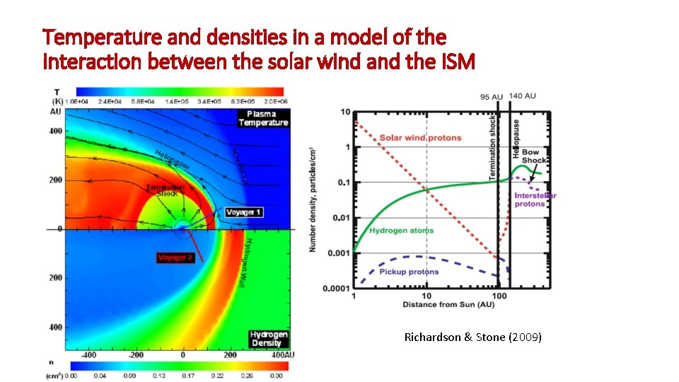 Temperature and densities in a model of the interaction between the solar wind and