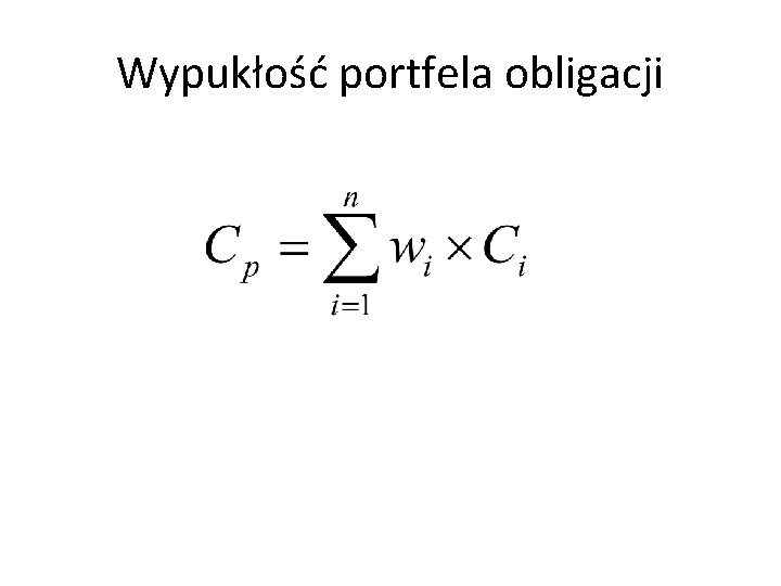 Wypukłość portfela obligacji 