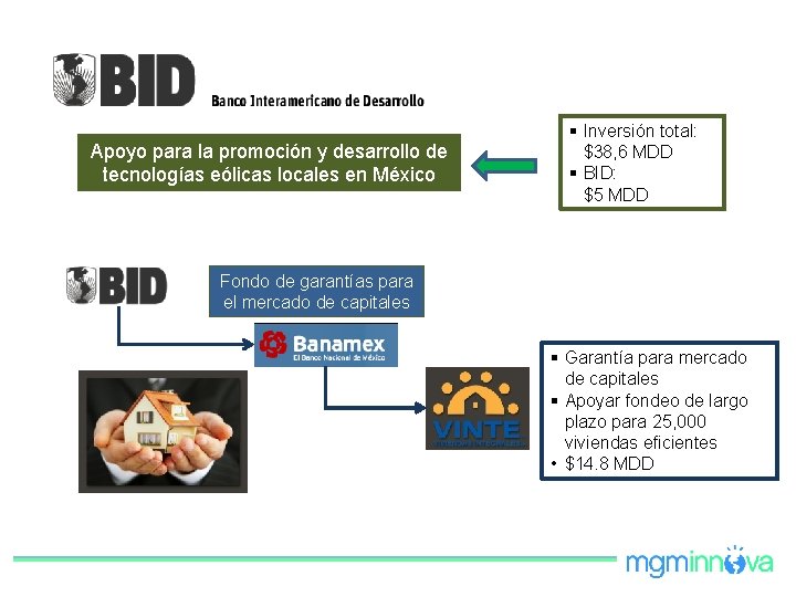 Apoyo para la promoción y desarrollo de tecnologías eólicas locales en México § Inversión