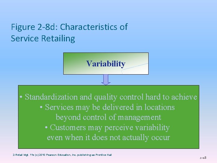 Figure 2 -8 d: Characteristics of Service Retailing Variability • Standardization and quality control