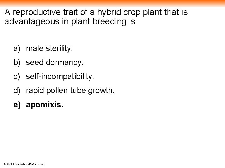 A reproductive trait of a hybrid crop plant that is advantageous in plant breeding