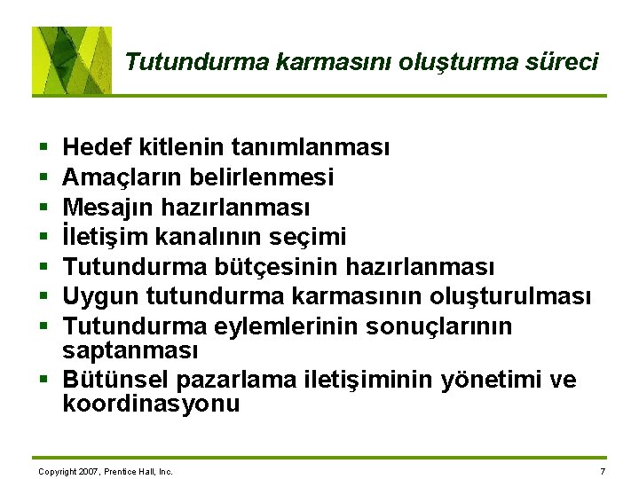 Tutundurma karmasını oluşturma süreci § § § § Hedef kitlenin tanımlanması Amaçların belirlenmesi Mesajın