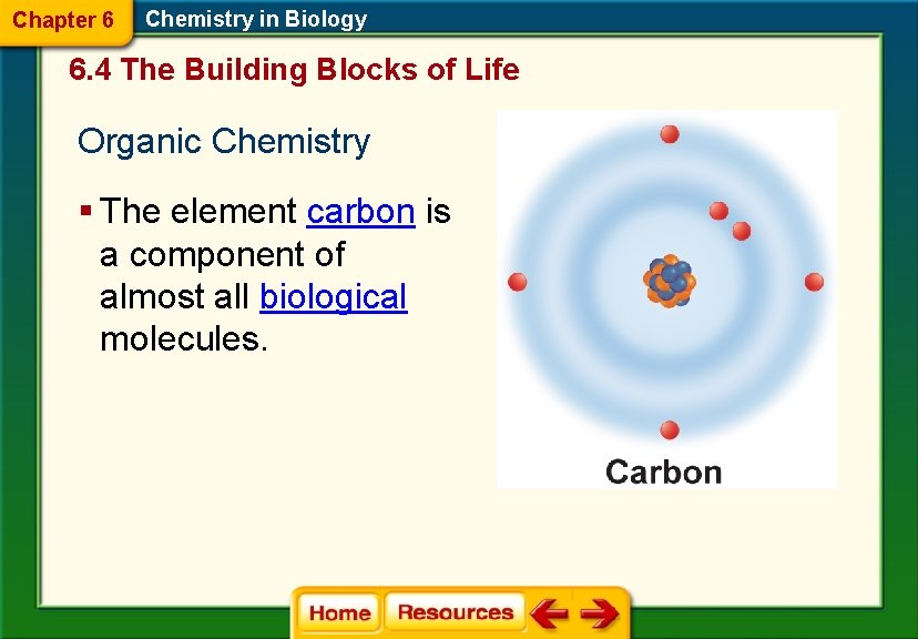 Chapter 6 Chemistry in Biology 6. 4 The Building Blocks of Life Organic Chemistry
