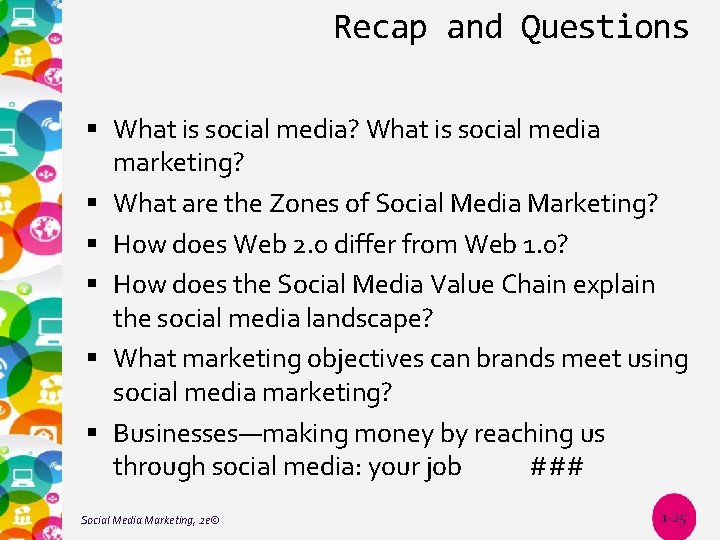 Recap and Questions What is social media? What is social media marketing? What are