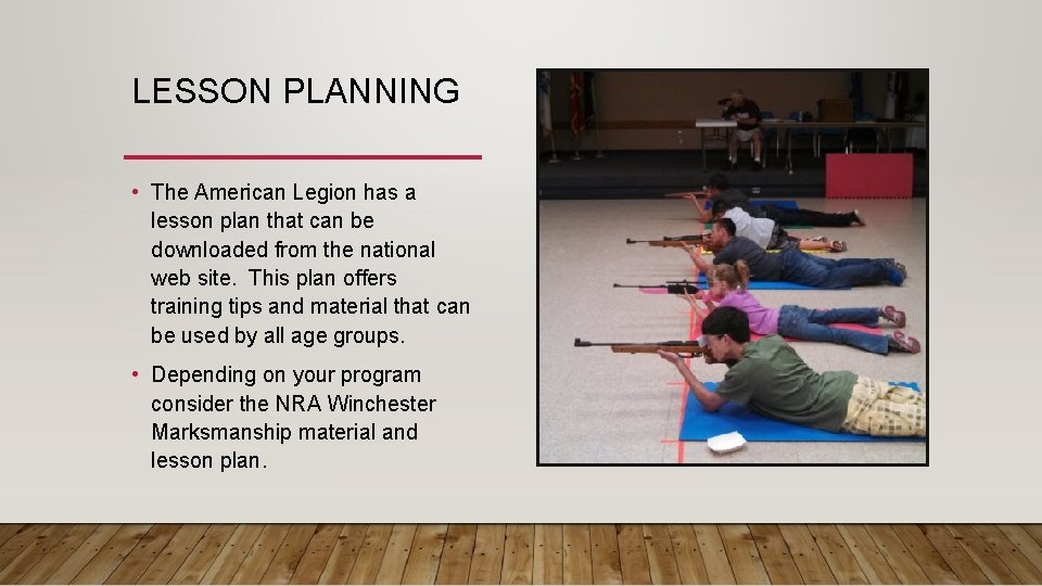 LESSON PLANNING • The American Legion has a lesson plan that can be downloaded