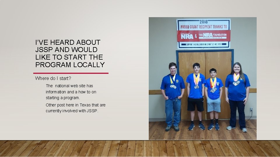 I’VE HEARD ABOUT JSSP AND WOULD LIKE TO START THE PROGRAM LOCALLY Where do