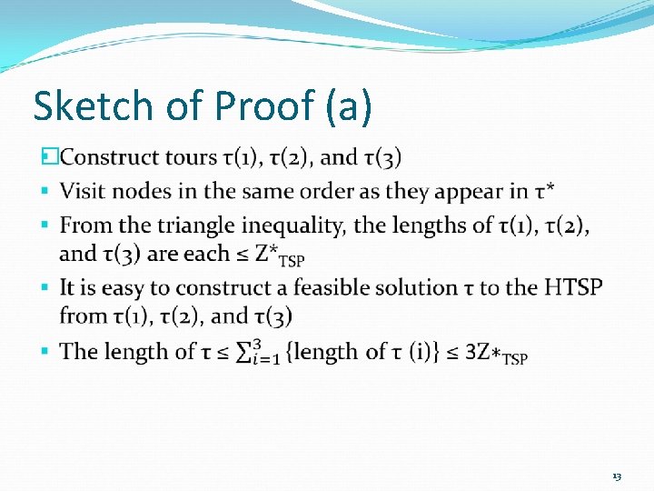 Sketch of Proof (a) � 13 