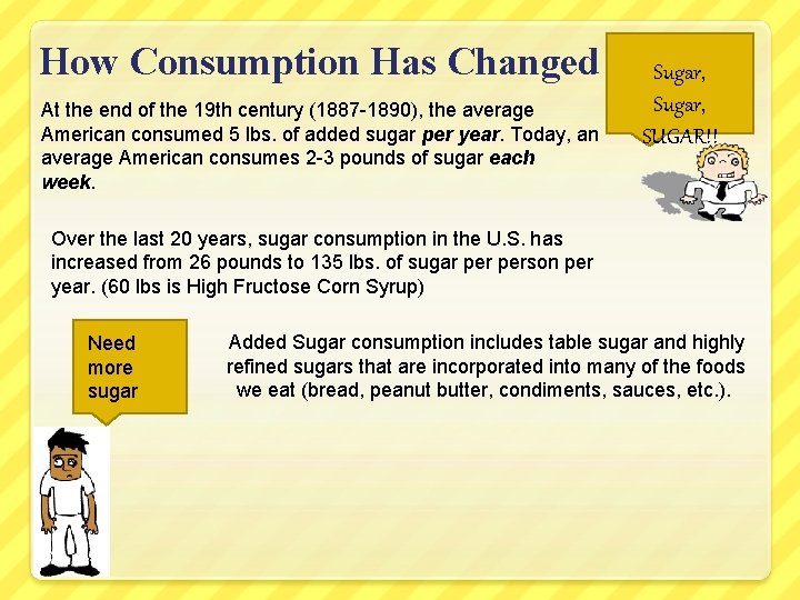 How Consumption Has Changed At the end of the 19 th century (1887 -1890),