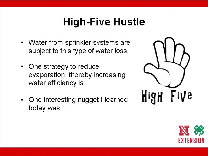 High Five Hustle • Water from sprinkler systems are subject to this type of