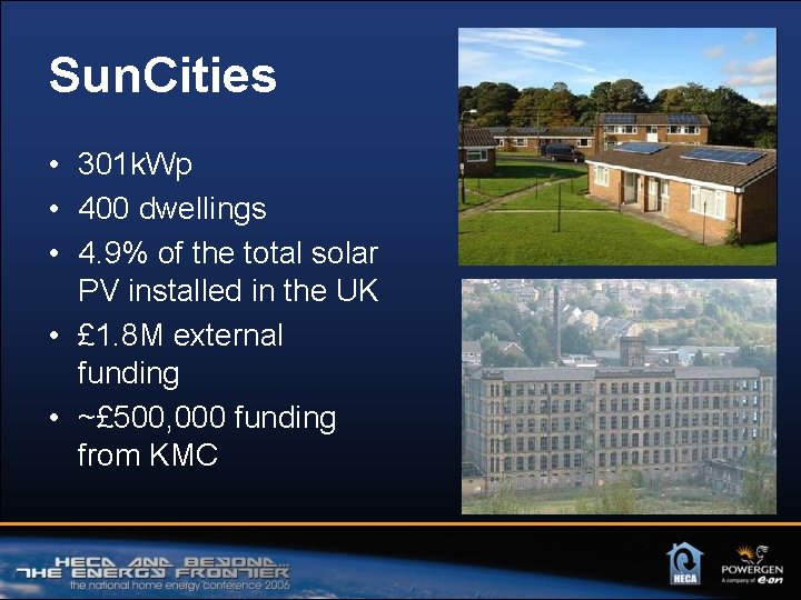 Sun. Cities • 301 k. Wp • 400 dwellings • 4. 9% of the