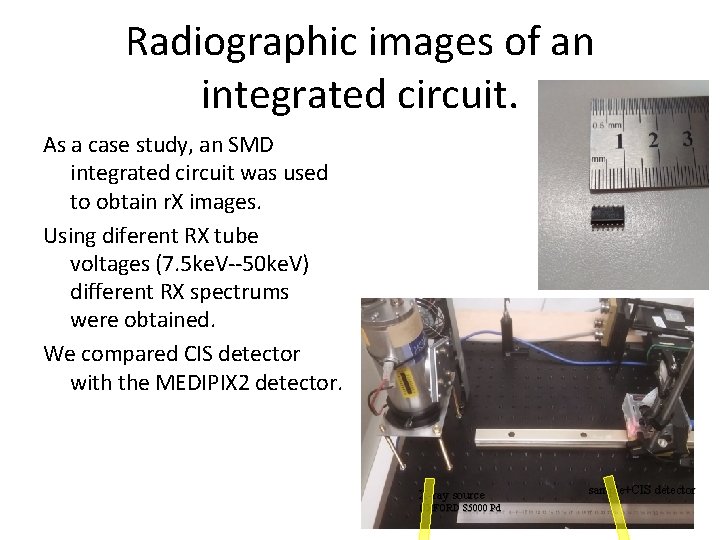 Radiographic images of an integrated circuit. As a case study, an SMD integrated circuit