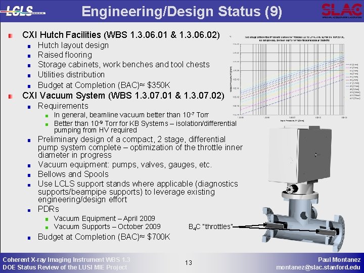 Engineering/Design Status (9) CXI Hutch Facilities (WBS 1. 3. 06. 01 & 1. 3.