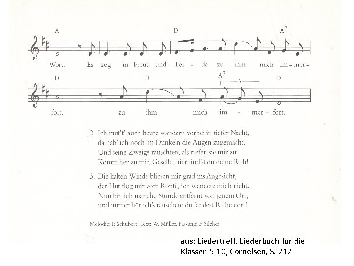 aus: Liedertreff. Liederbuch für die Klassen 5 -10, Cornelsen, S. 212 