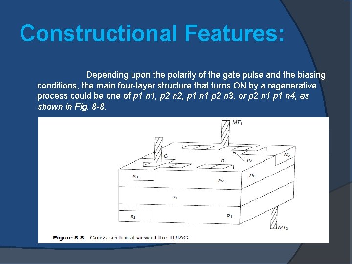 Constructional Features: Depending upon the polarity of the gate pulse and the biasing conditions,