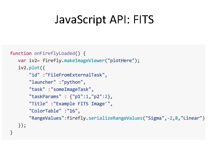 Java. Script API: FITS 