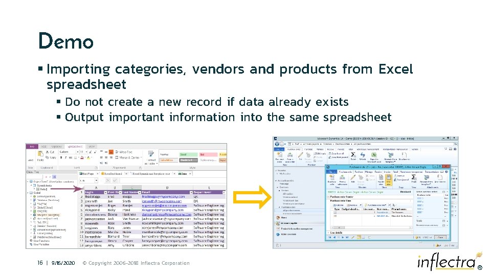 Demo § Importing categories, vendors and products from Excel spreadsheet § Do not create