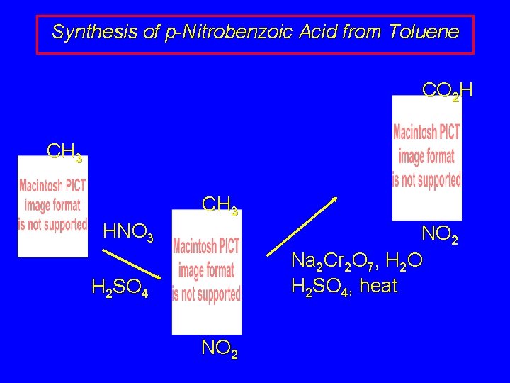 Synthesis of p-Nitrobenzoic Acid from Toluene CO 2 H CH 3 HNO 3 NO