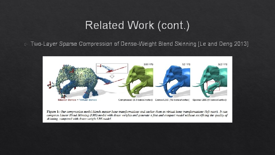 Related Work (cont. ) Two-Layer Sparse Compression of Dense-Weight Blend Skinning [Le and Deng