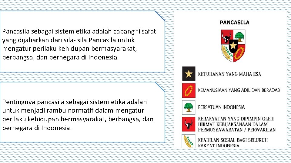 Pancasila sebagai sistem etika adalah cabang filsafat yang dijabarkan dari sila- sila Pancasila untuk Pancasila sebagai sistem etika adalah cabang filsafat yang dijabarkan dari sila- sila Pancasila untuk