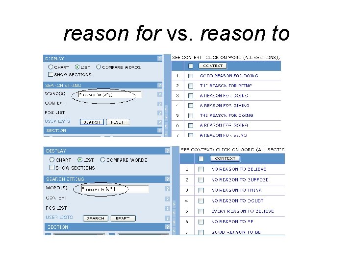 reason for vs. reason to 