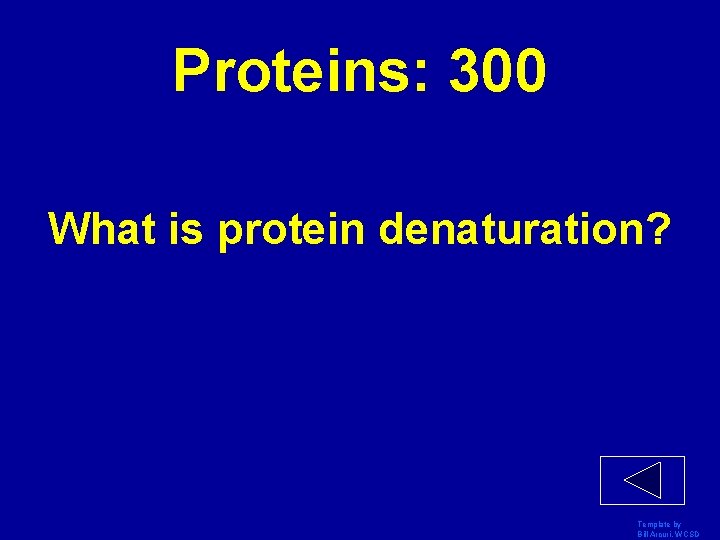 Proteins: 300 What is protein denaturation? Template by Bill Arcuri, WCSD 