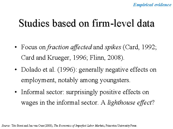 Empirical evidence Studies based on firm-level data • Focus on fraction affected and spikes
