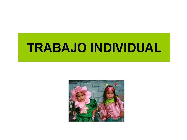 TRABAJO INDIVIDUAL TRABAJO INDIVIDUAL