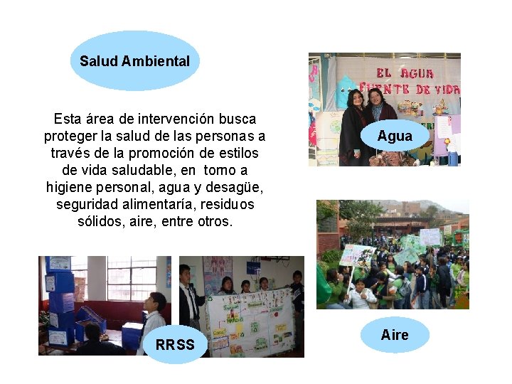 Salud Ambiental Esta área de intervención busca proteger la salud de las personas a