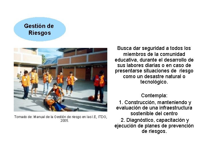 Gestión de Riesgos Busca dar seguridad a todos los miembros de la comunidad educativa, Gestión de Riesgos Busca dar seguridad a todos los miembros de la comunidad educativa,